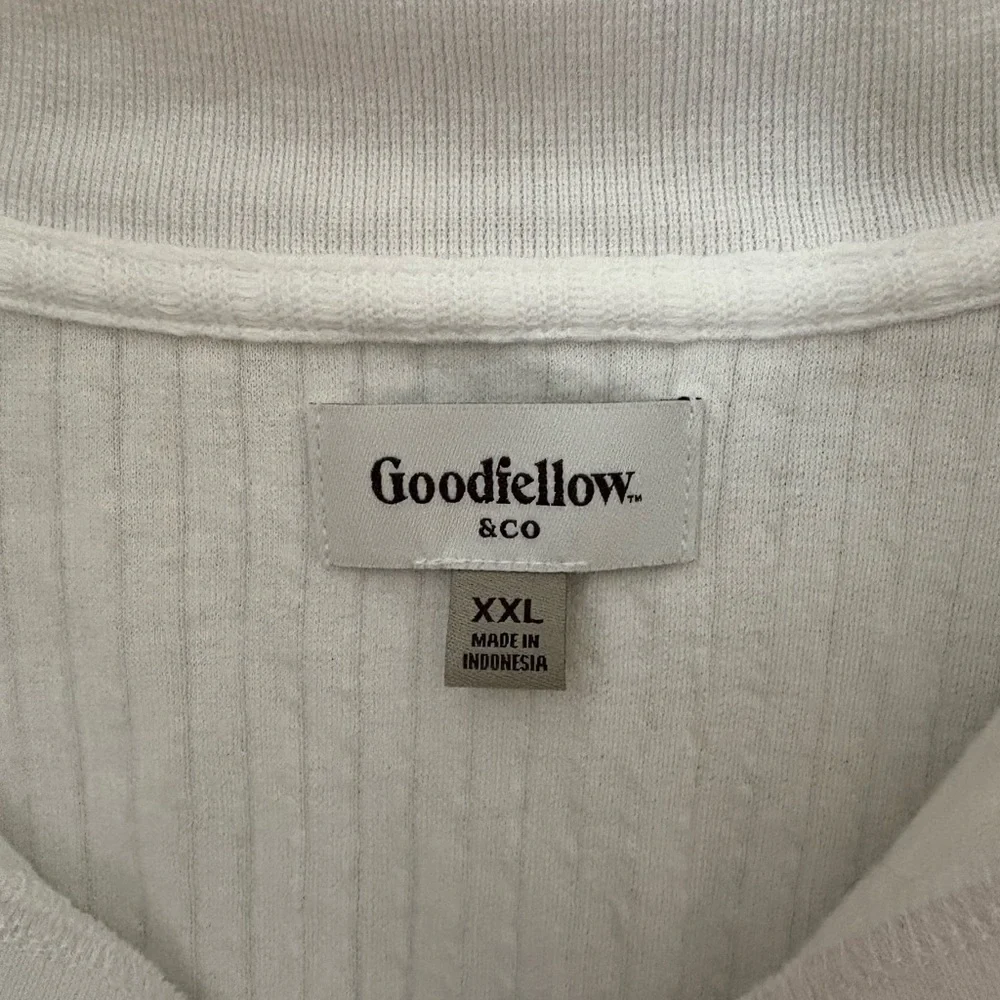 Goodfellow & Co Ribbed White Polo Shirt size XXL - Picture 3 of 4